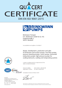 Certificate DIN EN ISO 9001 : 2015