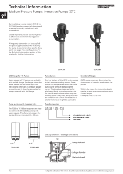 Immersion Pumps / Pressure Boosting Pumps (S)TC | (S)TH | FH | IH - Brinkmann Pumps